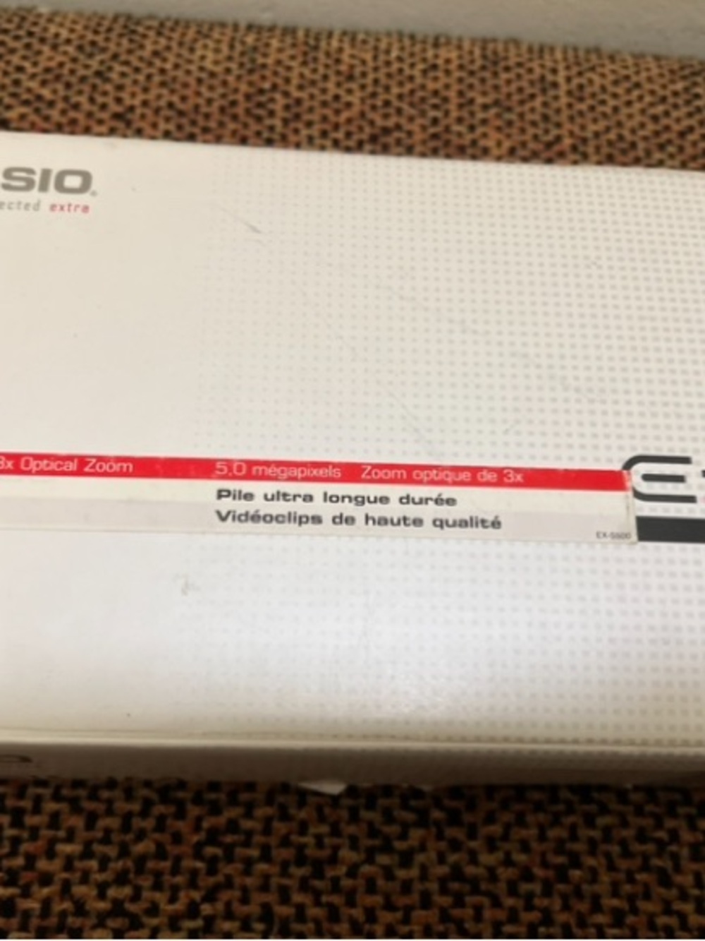 Casio White Box with Red Accent Stripe